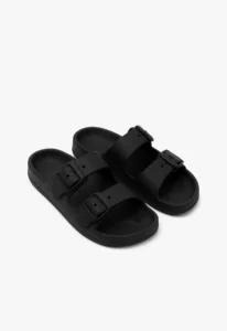 Sandália birkenstock feminina preto com fivela dupla 2 sandália birken feminina preto birkenstock feminina
