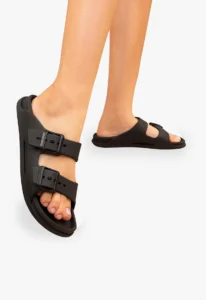 Sandália birkenstock feminina preto com fivela dupla 1 sandália birken feminina preto birkenstock feminina