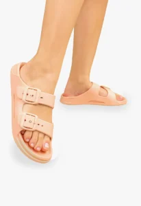 Sandália birkenstock feminina rosa com fivela dupla 1 sandália birken feminina rosa birkenstock feminina