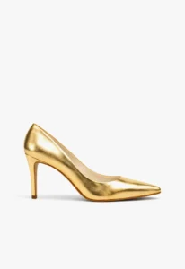 Scarpin feminino salto alto dourado Golden Royale 2 sapato scarpin feminino dourado golden royale com salto alto