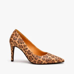 sapato scarpin feminino onça com salto alto