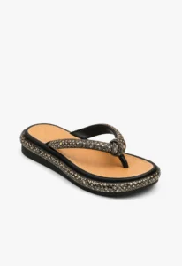 Chinelo feminino de dedo com strass 1 chinelo feminino de dedo preto com strass