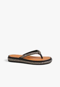 Chinelo feminino de dedo com strass 2 chinelo feminino de dedo preto com strass