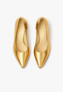 Scarpin feminino salto bloco dourado 3 sapato scarpin feminino com salto bloco dourado