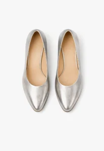 Scarpin feminino salto bloco prata 3 sapato scarpin feminino com salto bloco prata