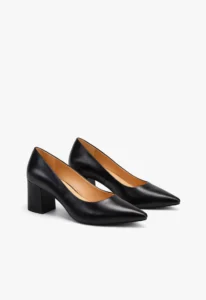 Scarpin feminino salto bloco preto 4 sapato scarpin feminino com salto bloco preto
