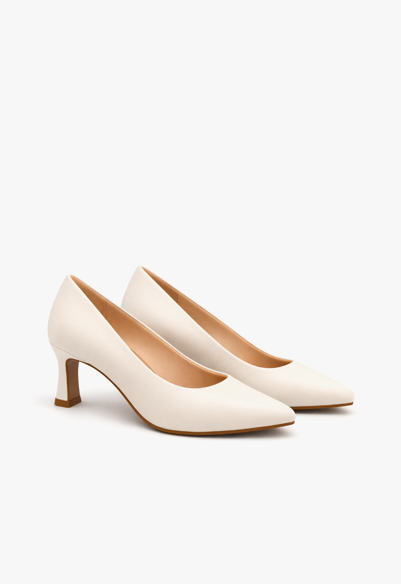 sapato scarpin feminino com salto geométrico branco