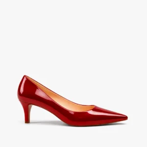 sapato scarpin feminino com salto médio vermelho rubi royale