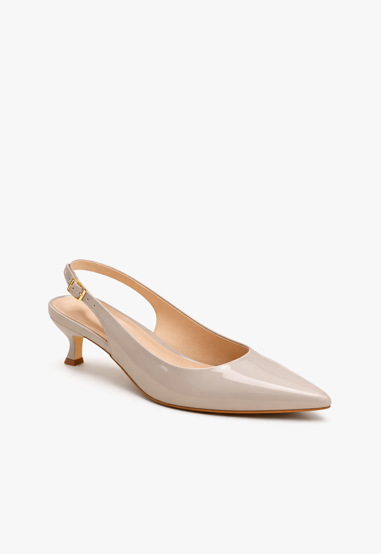 sapato scarpin slingback feminino com salto baixo cinza