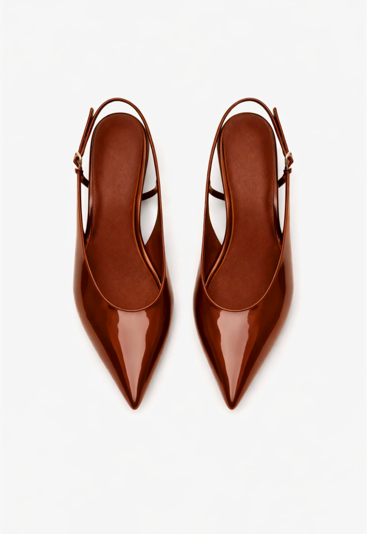 sapato scarpin slingback feminino com salto baixo marrom