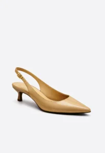 Scarpin slingback feminino salto baixo nude 1 sapato scarpin slingback feminino com salto baixo nude