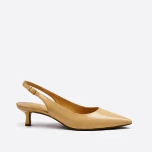 sapato scarpin slingback feminino com salto baixo nude