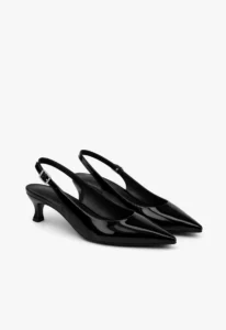 Scarpin slingback feminino salto baixo preto 4 sapato scarpin slingback feminino com salto baixo preto