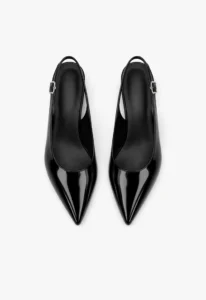 Scarpin slingback feminino salto baixo preto 3 sapato scarpin slingback feminino com salto baixo preto