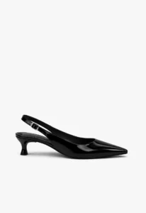 Scarpin slingback feminino salto baixo preto 2 sapato scarpin slingback feminino com salto baixo preto