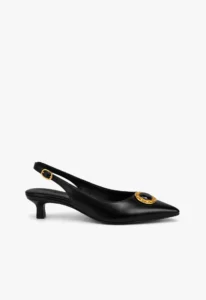 Scarpin slingback feminino salto baixo preto Black'Gold 2 sapato scarpin slingback feminino com salto baixo preto Black' Gold
