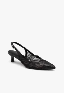 Scarpin slingback feminino salto baixo preto Black Noir 1 sapato scarpin slingback feminino com salto baixo preto black noir