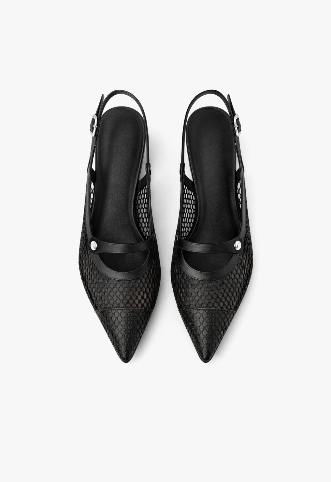 sapato scarpin slingback feminino com salto baixo preto black noir