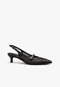 Scarpin slingback feminino salto baixo preto Black Noir 2 sapato scarpin slingback feminino com salto baixo preto black noir
