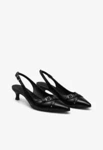 Scarpin slingback feminino salto baixo preto Black Royale 4 sapato scarpin slingback feminino com salto baixo preto black royale