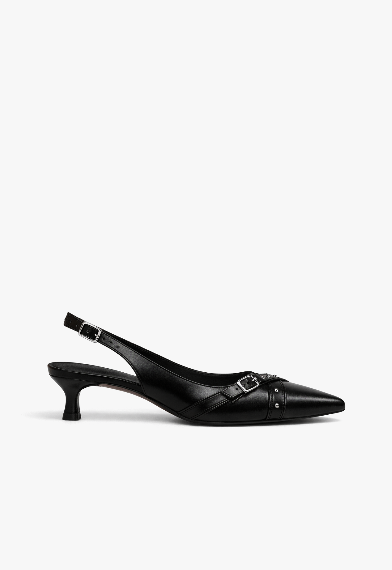 Home 21 sapato scarpin slingback feminino com salto baixo preto black royale