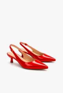 Scarpin slingback feminino salto baixo Rubi Royale 4 sapato scarpin slingback feminino com salto baixo vermelho rubi royale