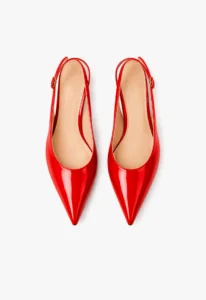 Scarpin slingback feminino salto baixo Rubi Royale 3 sapato scarpin slingback feminino com salto baixo vermelho rubi royale