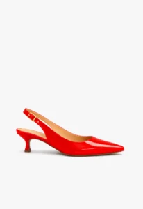 Scarpin slingback feminino salto baixo Rubi Royale 2 sapato scarpin slingback feminino com salto baixo vermelho rubi royale