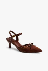 Scarpin slingback feminino salto baixo vinho Wine Velvet 1 sapato scarpin slingback feminino com salto baixo vinho wine velvet