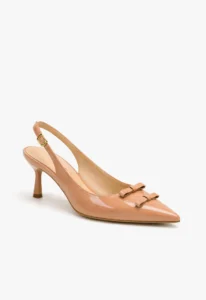 Scarpin slingback feminino salto médio avelã 1 sapato scarpin slingback feminino com salto médio avelã