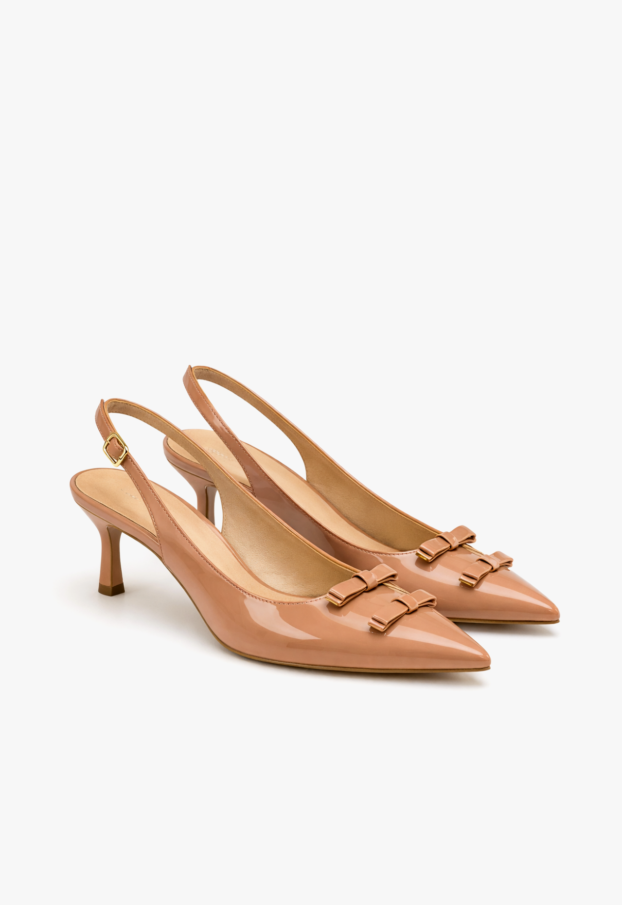 sapato scarpin slingback feminino com salto médio avelã