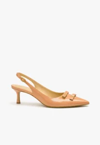 Scarpin slingback feminino salto médio avelã 2 sapato scarpin slingback feminino com salto médio avelã