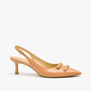 sapato scarpin slingback feminino com salto médio avelã