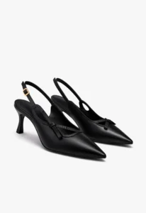 Scarpin slingback feminino salto médio preto Black Onyx 4 sapato scarpin slingback feminino com salto médio preto Black Onyx