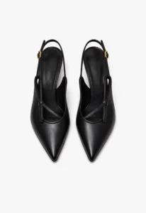 Scarpin slingback feminino salto médio preto Black Onyx 3 sapato scarpin slingback feminino com salto médio preto Black Onyx