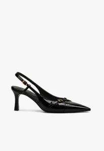 Scarpin slingback feminino salto médio preto Black Royale 2 sapato scarpin slingback feminino com salto médio preto Black Royale