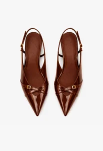Scarpin slingback feminino salto médio marrom 3 sapato scarpin slingback feminino com salto médio marrom