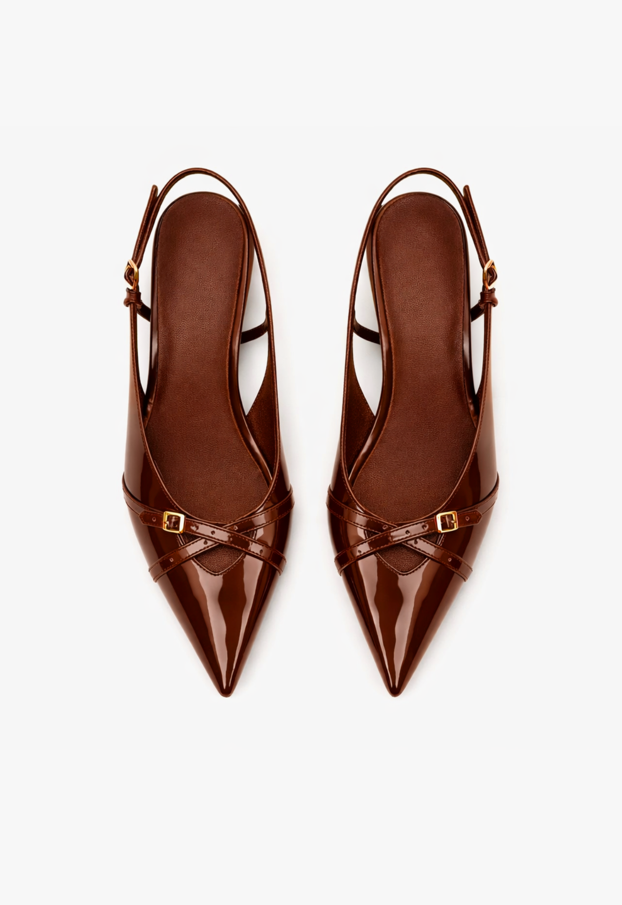 sapato scarpin slingback feminino com salto médio marrom