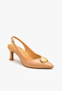 Scarpin slingback feminino salto médio Rose Lumière 1 sapato scarpin slingback feminino com salto médio Rose Lumière
