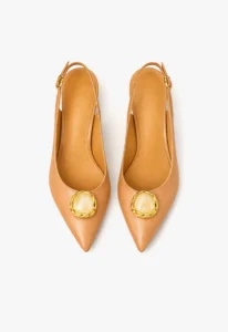 Scarpin slingback feminino salto médio Rose Lumière 3 sapato scarpin slingback feminino com salto médio Rose Lumière