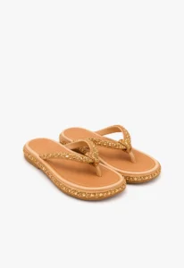 Chinelo feminino de dedo dourado com strass 4 chinelo feminino de dedo golden velvet com strass